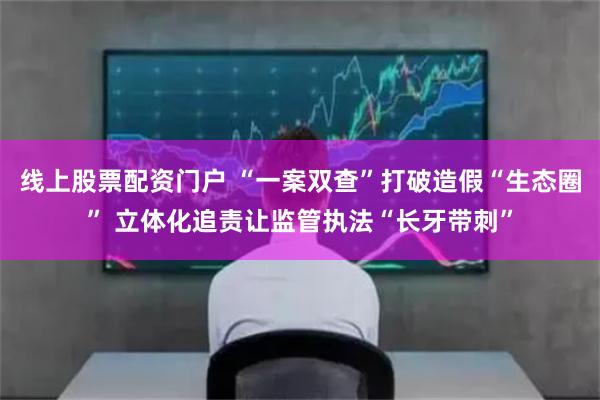 线上股票配资门户 “一案双查”打破造假“生态圈” 立体化追责让监管执法“长牙带刺”