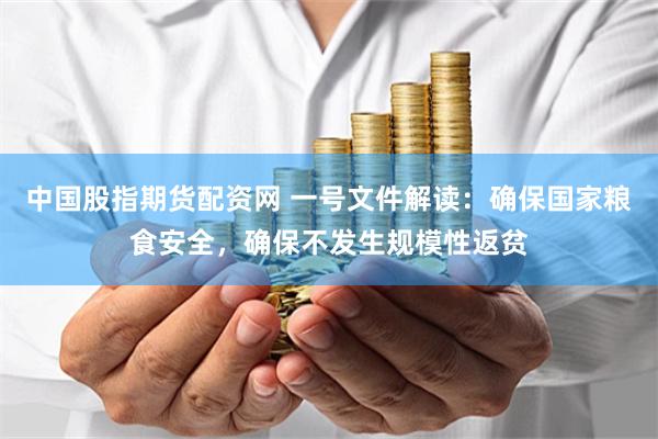 中国股指期货配资网 一号文件解读：确保国家粮食安全，确保不发生规模性返贫
